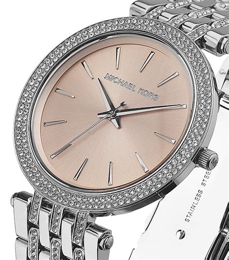 michael kors dark silver watch|Michael Kors silver diamond watch.